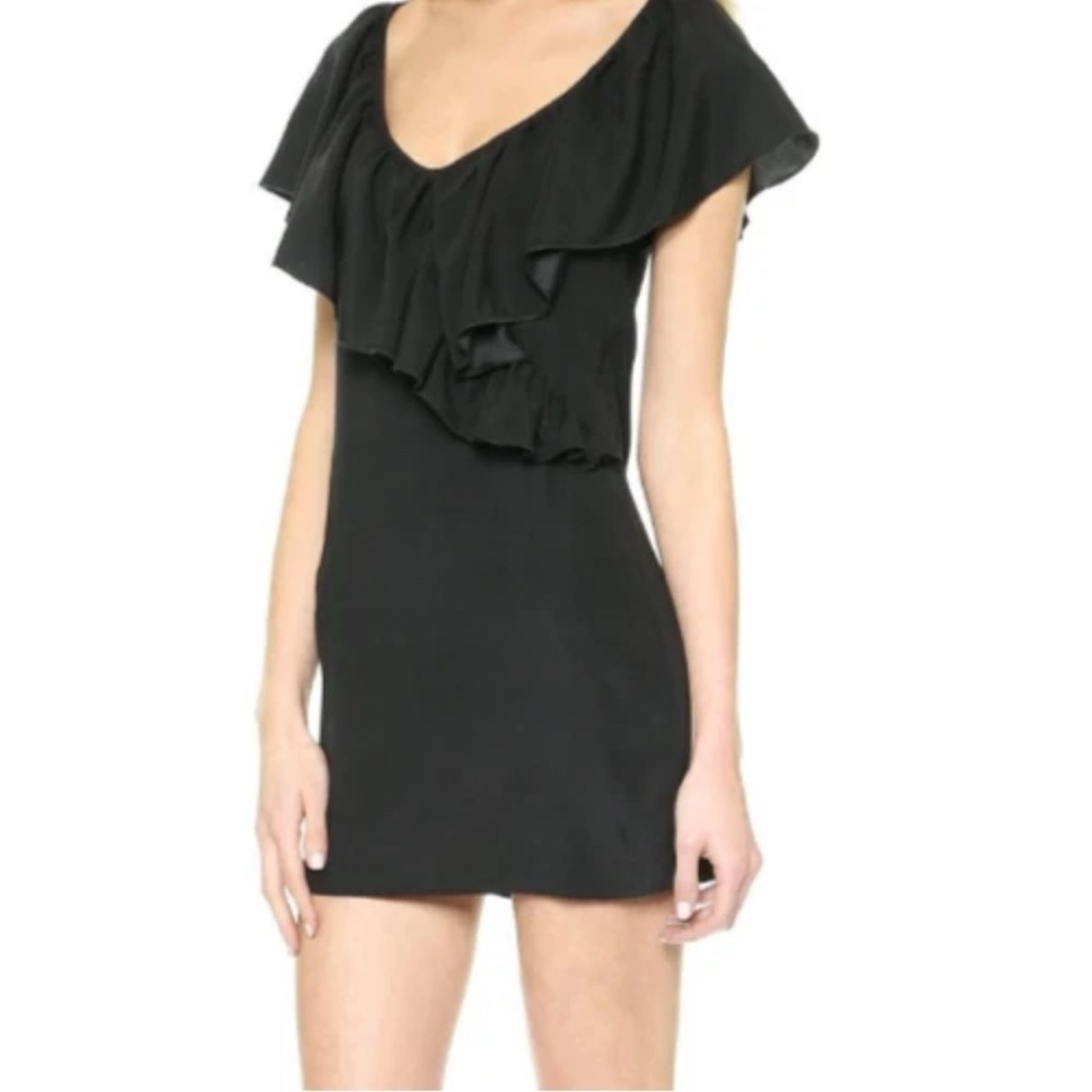 Disney Maleficent Collection David Lerner Silk Black Ruffle Dress XS NEW 1471